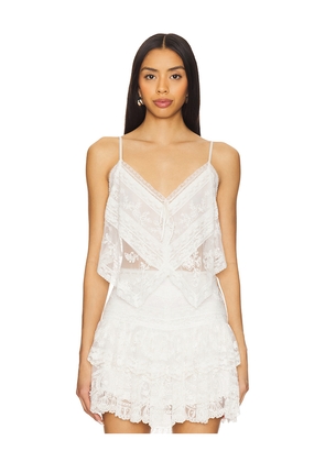 LoveShackFancy Carrera Top in Ivory. Size XS. Also in L.