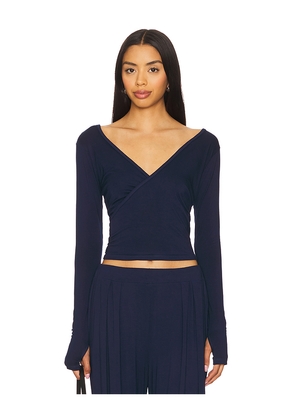 Michael Lauren Aziel Long Sleeve Cross Front Top in Navy. Size M. Also in XS.