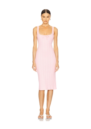 LOBA Bonnie Midi Dress in Pink. Size S. Also in L, XL.