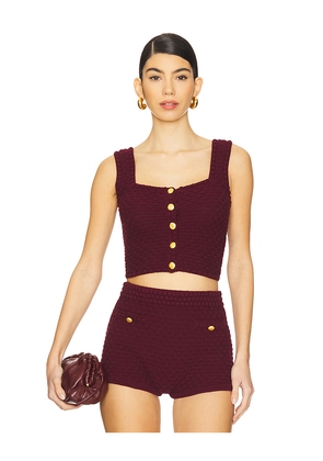MAJORELLE Evaline Top in Burgundy. Size S. Also in XS.