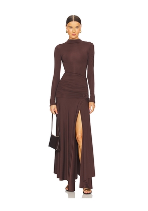 Maygel Coronel x REVOLVE Mageia Dress in Brown.