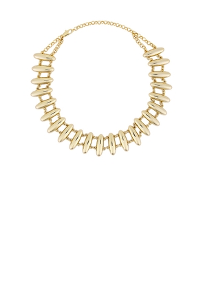 Luv AJ Milan Bead Stud Necklace in Metallic Gold.