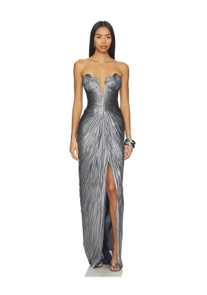 Maria Lucia Hohan x REVOLVE Reina Dress in Metallic Silver. Size 36/4. Also in 40/8.