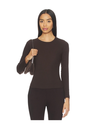 LESET Kelly Slim Fit Long Sleeve in Chocolate. Size M. Also in XS, S.