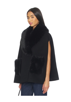 L'AGENCE Chana Faux Fur Cape in Black. Size XXS/XS. Also in L/XL, S/M.