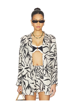 LSPACE Rio Tunic Top in Black,White. Size M/L. Also in XS/S, XL.