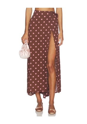 LSPACE Ever Wrap Skirt in Brown. Size L. Also in M, S, XL, XS.