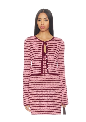 LSPACE Rosalie Cardigan in Pink,Burgundy. Size L. Also in S, XS, M, XL.