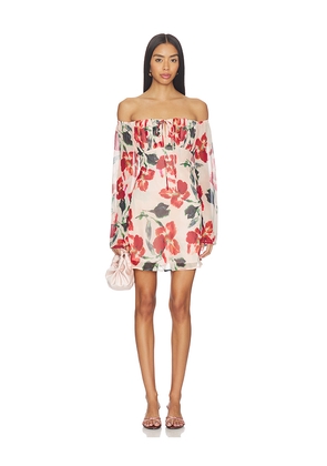 MINKPINK Arabella Off Shoulder Dress in Blush. Size L. Also in S, XS, M, XL.