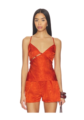 MINKPINK Valencia Bead Detail Cami in Burnt Orange. Size L. Also in S, XS, M, XL.