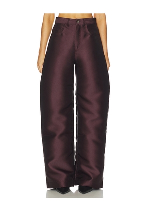 Marques ' Almeida Heavy Satin Boyfriend Trouser in Burgundy. Size 6. Also in 8.