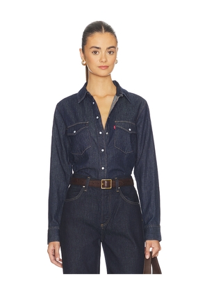 LEVI'S Iconic Western Shirt in Navy. Size M. Also in L, S, XS.