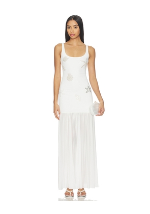 Leslie Amon Flow White Maxi Dress in White. Size M. Also in S, L, XL.