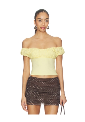 MAJORELLE Tatum Top in Lemon. Size L. Also in XS, XXS, S, M, XL.