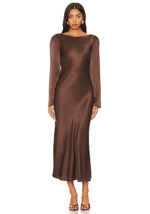 Stone Cold Fox x REVOLVE Frankie Midi Dress in Brown. Size S. Also in XS, M, L.