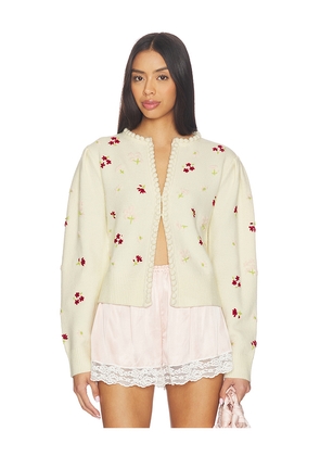 MAJORELLE Talia Cardigan in Cream. Size L. Also in XS, S, M.