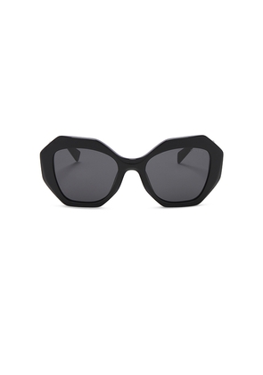 Prada Round Geometric Sunglasses in Black.