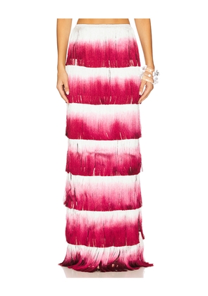 PatBO Fringe Maxi Skirt in Burgundy. Size 6. Also in 10.