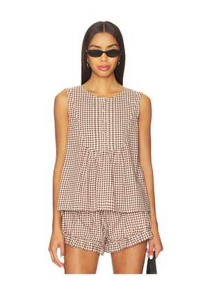 Posse Callie Blouse in Brown. Size L. Also in XXS, XS, S, M.