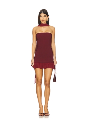 Stone Cold Fox x REVOLVE Alice Mini Dress in Burgundy. Size L. Also in XS, S, M, XL.