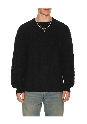 Rhythm Mohair Fishermans Knit Sweater in Black. Size M. Also in S.