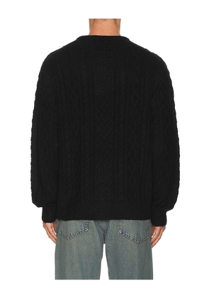 Rhythm Mohair Fishermans Knit Sweater in Black. Size M. Also in S.