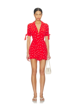 SAYLOR Merrilee Romper in Red. Size L. Also in M, S, XL, XS.