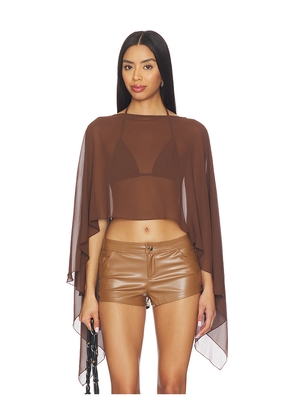 superdown Amaya Cape Top in Brown. Size L. Also in XS, XXS, S, M.