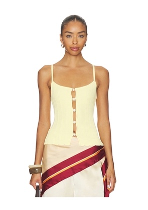 SNDYS Odessa Knit Tank Top in Lemon. Size L. Also in S, XXS, XS, M, XL, XXL.
