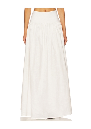 SNDYS Nesa Maxi Skirt in White. Size L. Also in M, S, XL, XS, XXS.