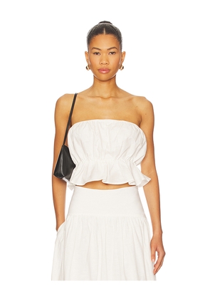 SNDYS Nesa Strapless Top in White. Size L. Also in S, XXS, XS, M, XL, XXL.