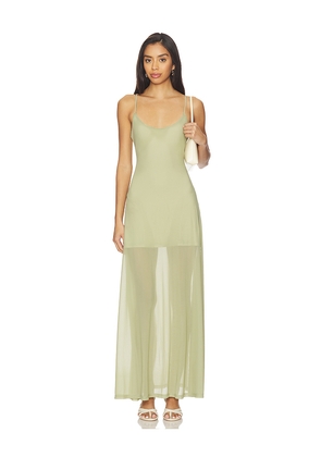 SNDYS Alessandra Mesh Maxi Dress in Sage. Size L. Also in S, XXS, XS, M, XL, XXL.