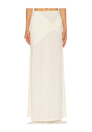 SNDYS Kalea Twist Maxi Skirt in Ivory. Size L. Also in M, S, XL, XS, XXS.