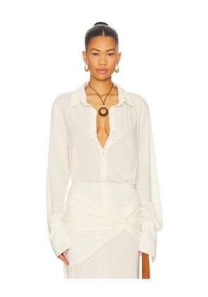 SNDYS Kalea Shirt in Ivory. Size L. Also in S, XXS, XS, M, XL, XXL.