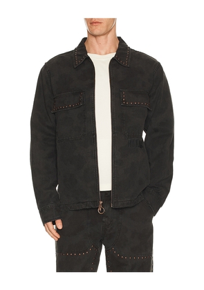 Pleasures Cowhide Work Jacket in Black. Size S. Also in XL/1X.