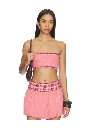 ROCOCO SAND Smocking Bandeau Top in Pink. Size L. Also in M, S, XL, XS, XXL, XXS.