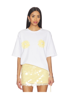SNDYS Mai Tai Cord Floral Tee in White. Size L. Also in XXS, XS, S, M, XL.