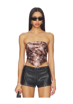 superdown Cosima Top in Brown. Size L. Also in XS, XXS, S, M, XL.