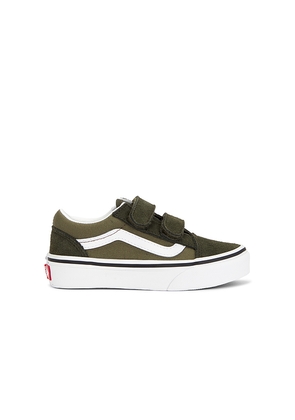 Vans Kids Old Skool V in Army. Size 1. Also in 11, 11.5, 12, 12.5, 13.