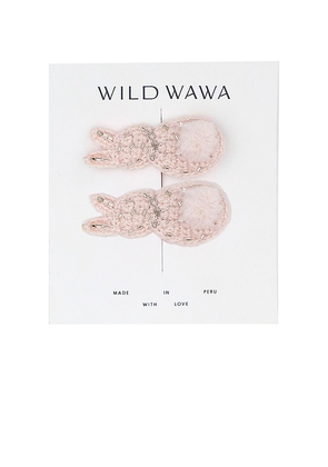 Wild Wawa Kids Crochet Clip Set in Pink.