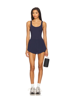 WellBeing + BeingWell Movewell Sunny Romper in Navy. Size M. Also in XS, XL.