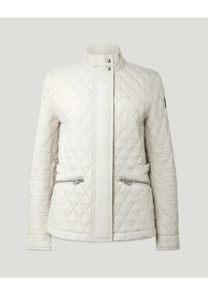 Belstaff Maya Jacket Women's Quilted Recycled Nylon Silver Birch Size UK 10