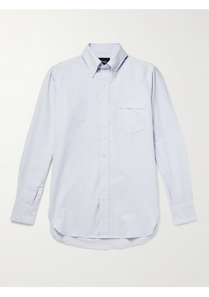 Drake's - Button-Down Collar Striped Cotton Oxford Shirt - Men - Blue - UK/US 14.5