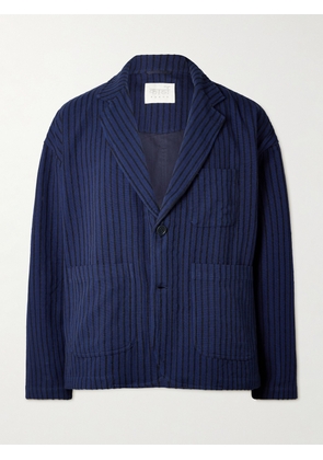 Kardo - Hugh 2.0 Unstructured Striped Cotton Suit Jacket - Men - Blue - S