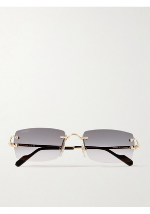Cartier Eyewear - Signature C Rimless Square-Frame Gold-Tone Sunglasses - Men - Gold