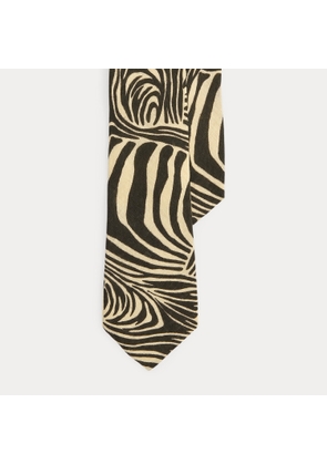 Zebra-Print Linen Tie