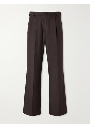 Oliver Spencer - Orsman Wide-Leg Stretch-Linen and Cotton-Blend Trousers - Men - Brown - UK/US 30