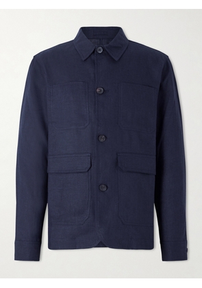 Mr P. - Linen Overshirt - Men - Blue - XS