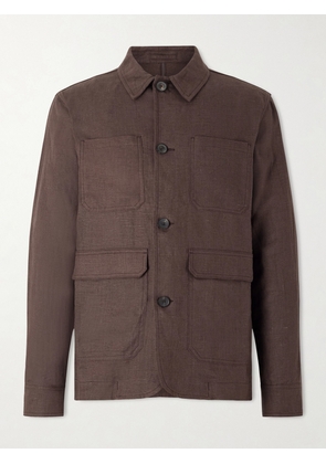 Mr P. - Linen Overshirt - Men - Brown - XS