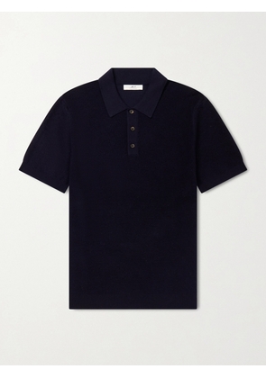 Mr P. - Organic Cotton and Cashmere-Blend Polo Shirt - Men - Blue - XS